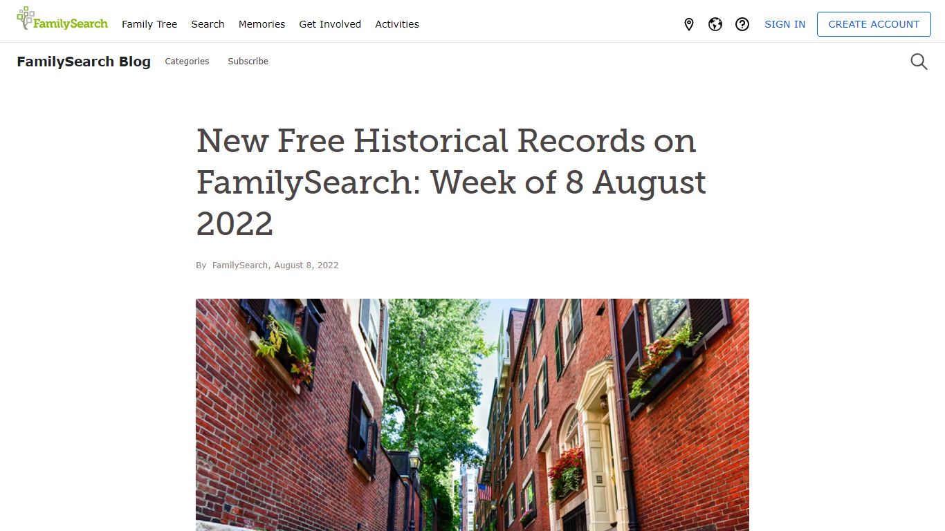 New Free Historical Records on FamilySearch 8 August 2022